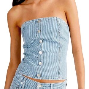NWT Ena Pelly Diana Denim Strapless Top